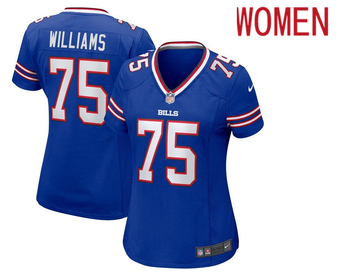 Women Buffalo Bills 75 Daryl Williams Nike Royal Game NFL Jersey